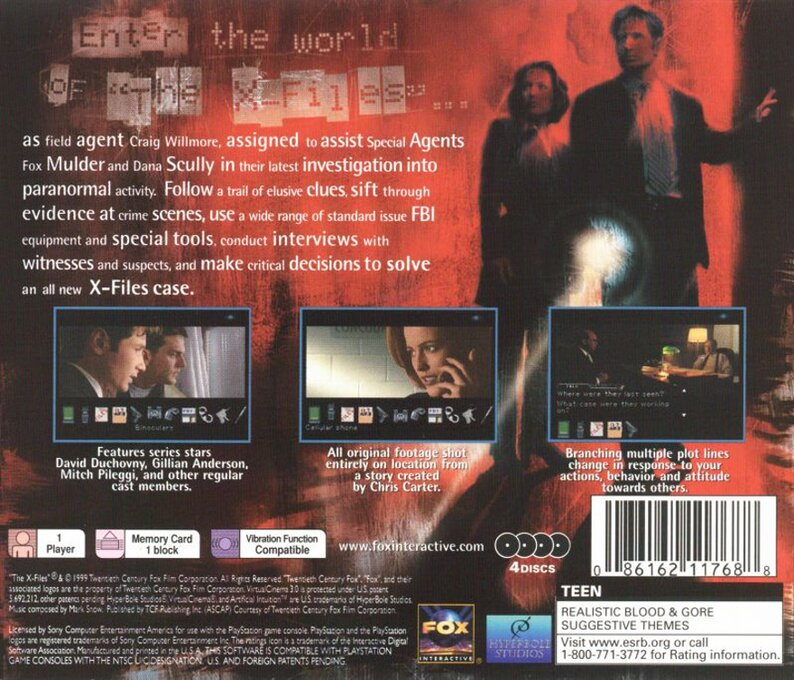 X-files Game, The — box-2D-back (US)