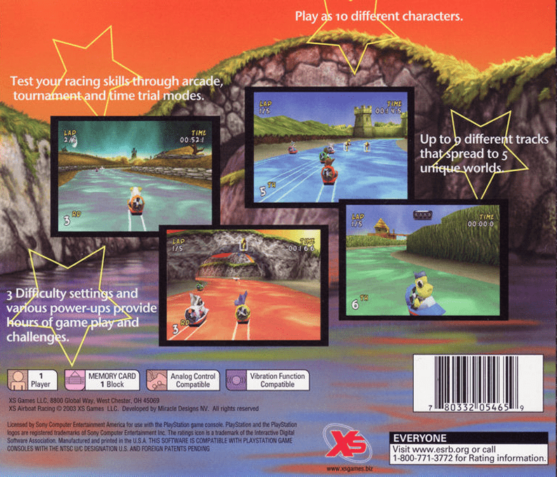 Xs Airboat Racing — box-2D-back (US)