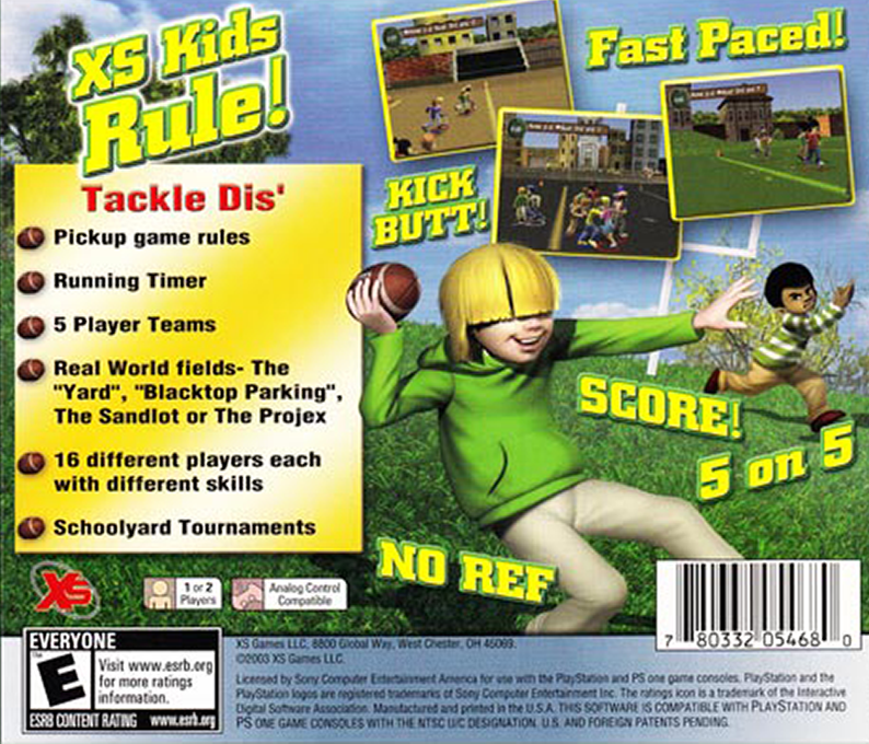 Xs Junior League Football — box-2D-back (US)