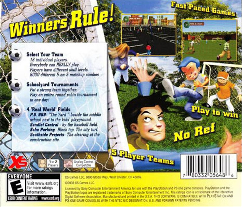 Xs Junior League Soccer — box-2D-back (US)