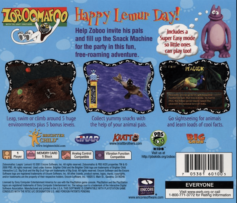 Zoboomafoo - Leapin' Lemurs! — box-2D-back (US)