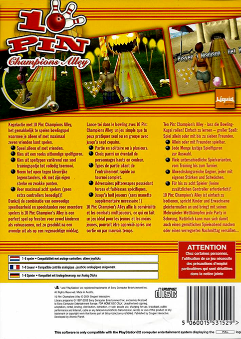 10 Pin - Champions Alley — box-2D-back (EU)