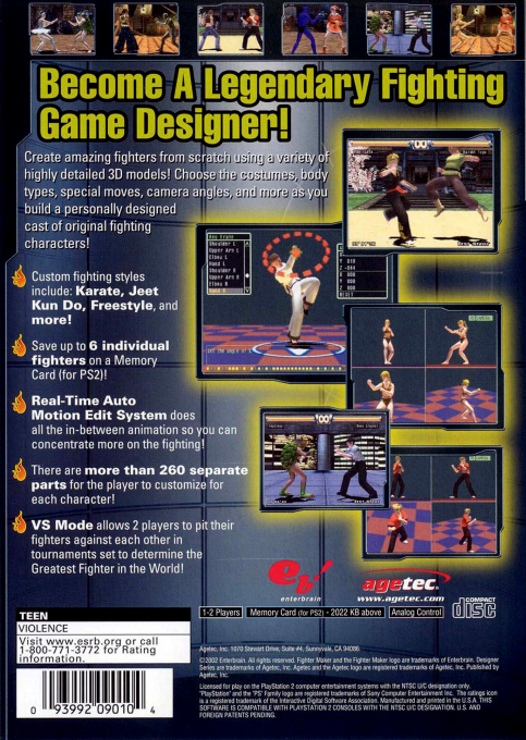 Fighter Maker 2 — box-2D-back (US)