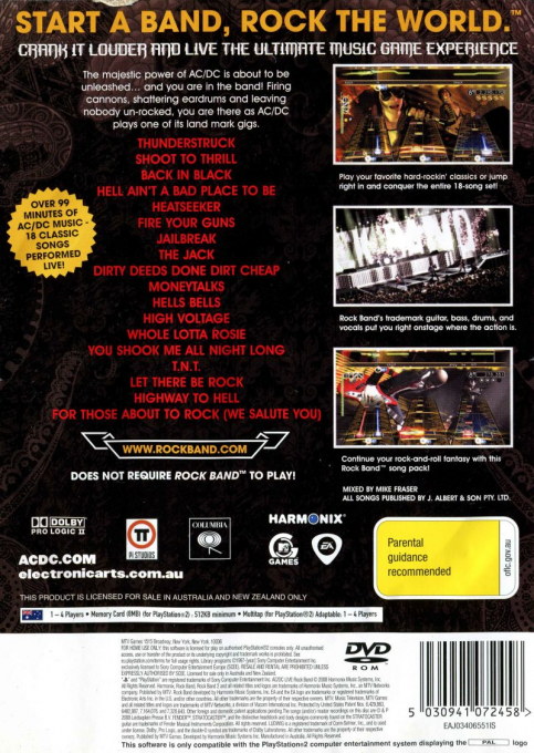 Ac/dc Live - Rock Band Track Pack — box-2D-back (AU)
