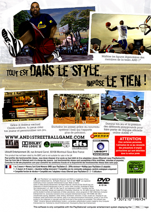 And 1 Streetball — box-2D-back (FR)
