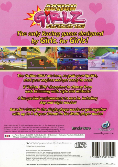Action Girlz Racing — box-2D-back (EU)