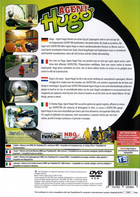 Agent Hugo — box-2D-back (EU)