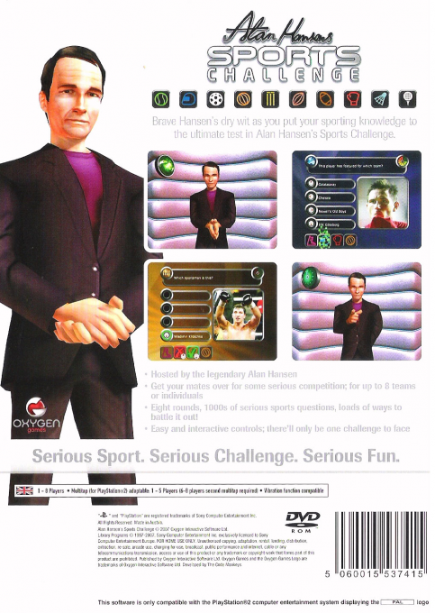 Alan Hansen's Sports Challenge — box-2D-back (EU)