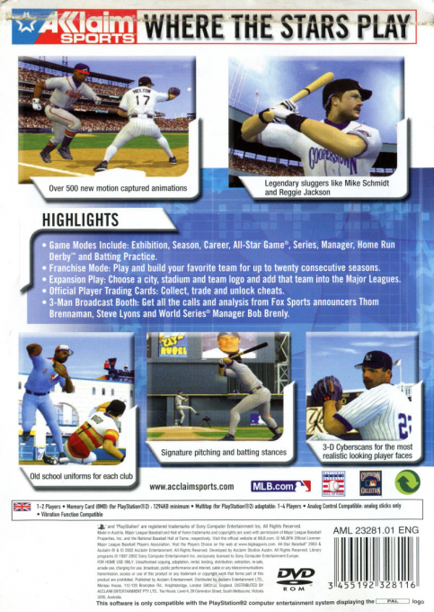 All-Star Baseball 2003 — box-2D-back (EU)