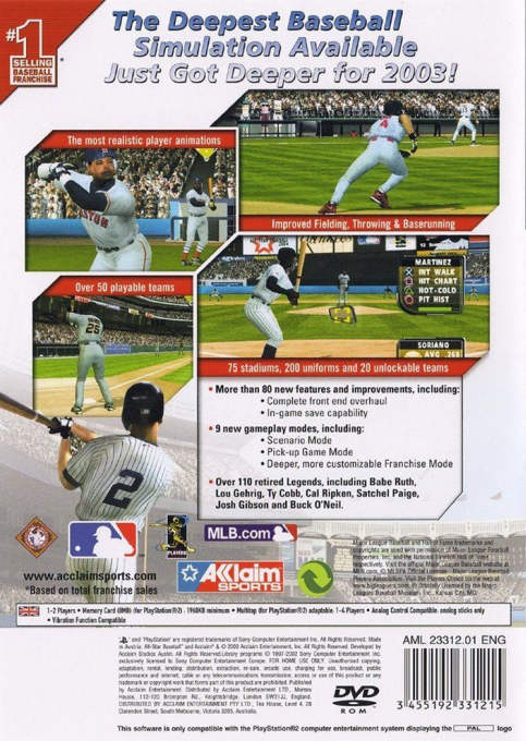 All-Star Baseball 2004 featuring Derek Jeter — box-2D-back (EU)