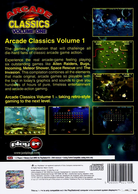 Arcade Classics Volume 1 — box-2D-back (EU)