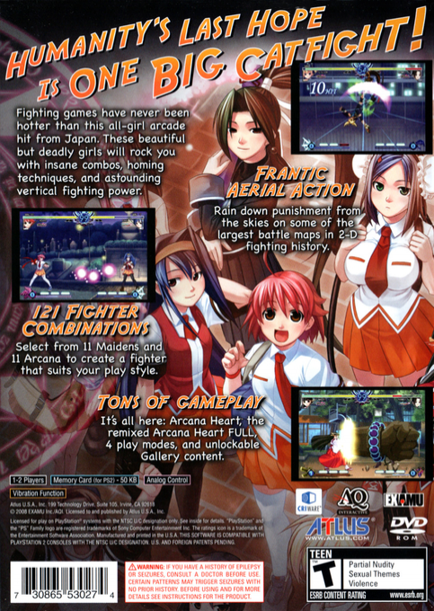 Arcana Heart — box-2D-back (US)