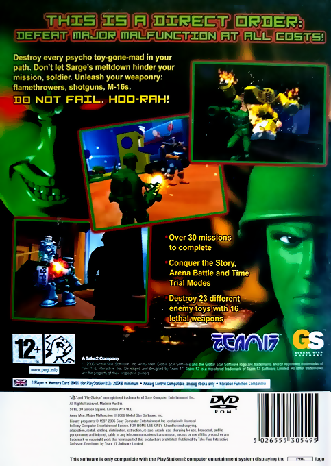 Army Men - Major Malfunction — box-2D-back (EU)