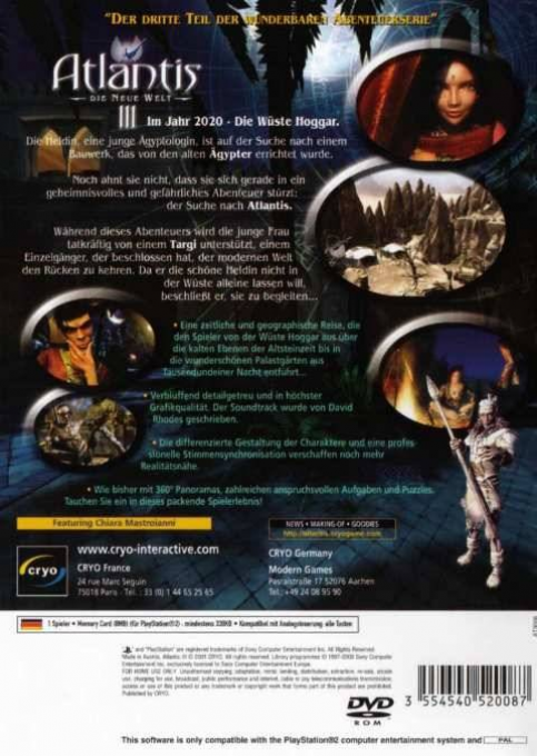 Atlantis 3 - The New World — box-2D-back (DE)