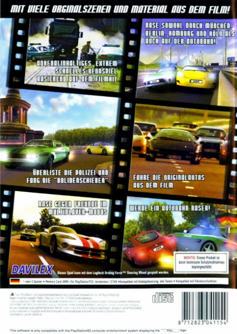 Autobahn Raser - Das Spiel Zum Film — box-2D-back (DE)