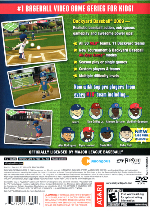 Backyard Baseball '09 — box-2D-back (US)