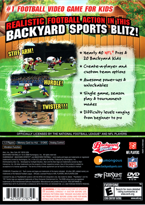 Backyard Football '10 — box-2D-back (US)