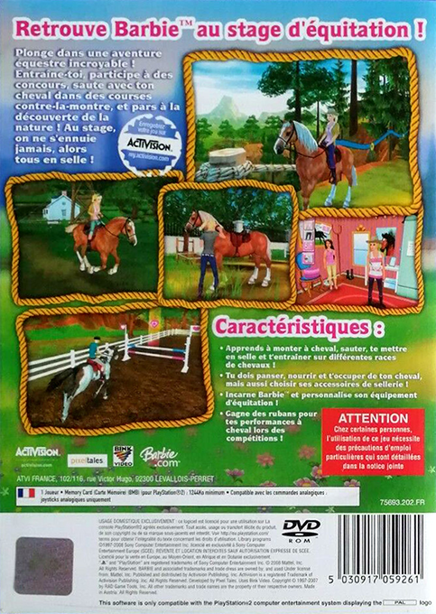 Barbie Horse Adventures - Riding Camp — box-2D-back (FR)