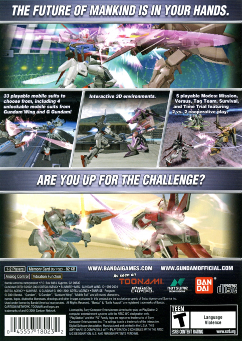 Battle Assault 3 Featuring Gundam Seed — box-2D-back (US)
