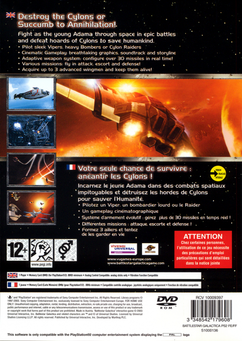 Battlestar Galactica — box-2D-back (EU)