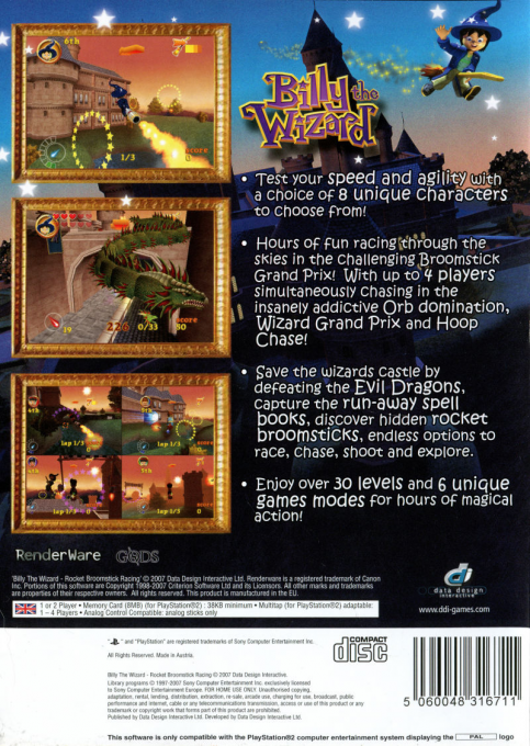 Billy The Wizard - Rocket Broomstick Racing — box-2D-back (EU)