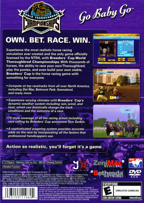 Breeders' Cup - World Thoroughbred Championships — box-2D-back (US)