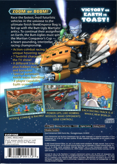Butt-ugly Martians - Zoom Or Doom! — box-2D-back (US)