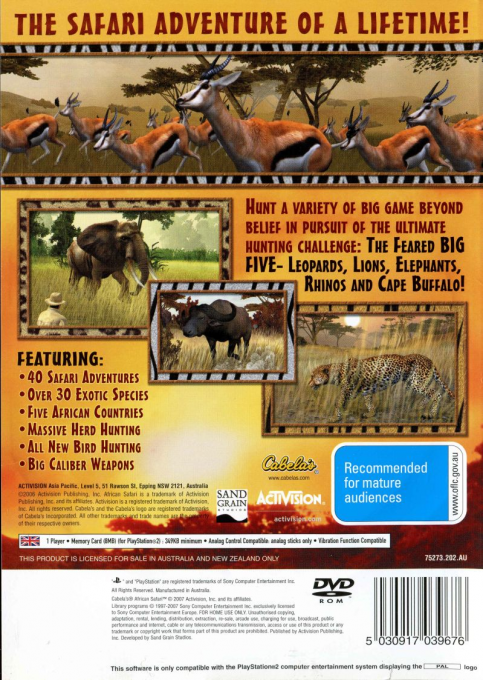 Cabela's African Safari — box-2D-back (AU)