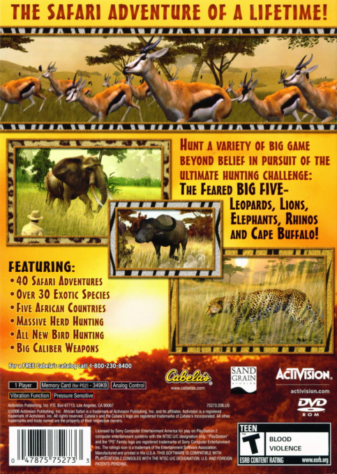 Cabela's African Safari — box-2D-back (US)