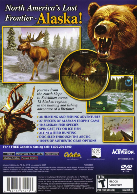 Cabela's Alaskan Adventures — box-2D-back (US)