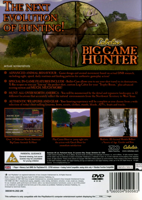 Cabela's Big Game Hunter — box-2D-back (EU)