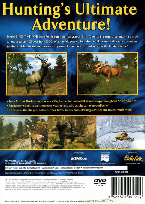 Cabela's Big Game Hunter 2005 Adventures — box-2D-back (AU)