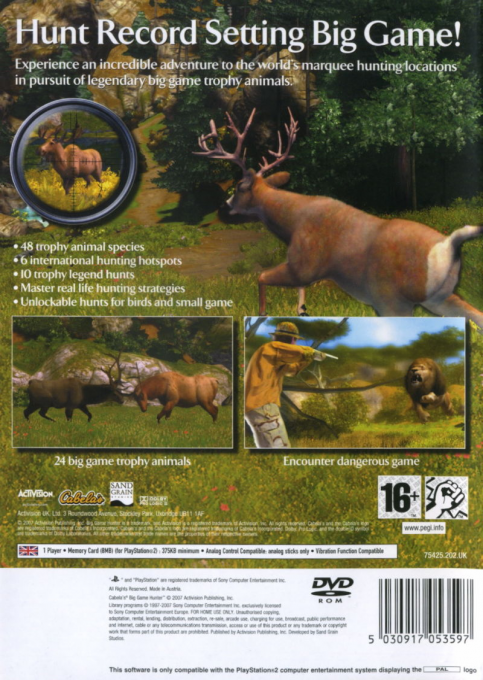 Cabela's Big Game Hunter 2008 — box-2D-back (EU)