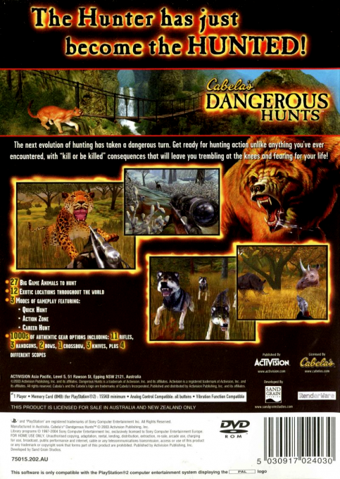Cabela's Dangerous Hunts — box-2D-back (EU)