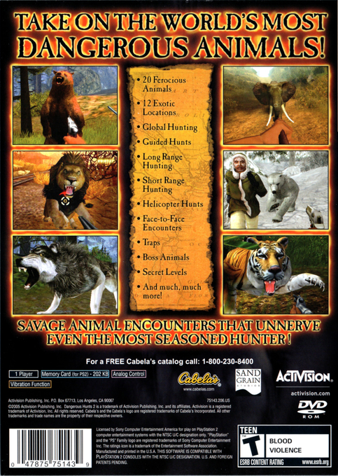 Cabela's Dangerous Hunts 2 — box-2D-back (US)