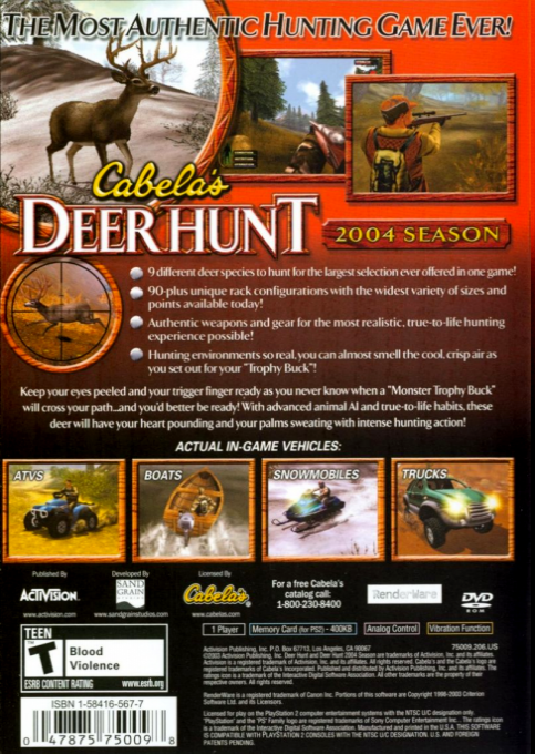 Cabela's Deer Hunt - 2004 Season — box-2D-back (US)