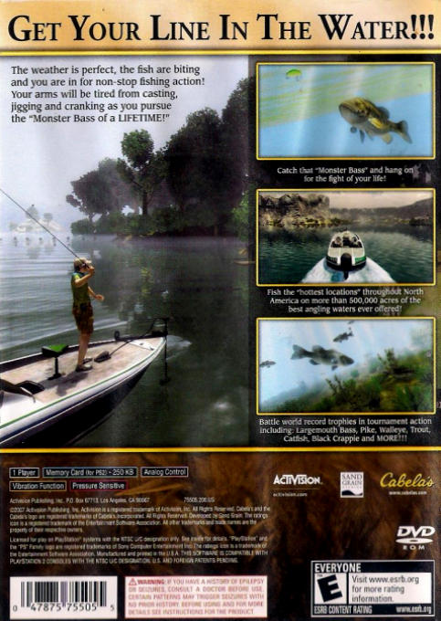 Cabela's Monster Bass — box-2D-back (US)