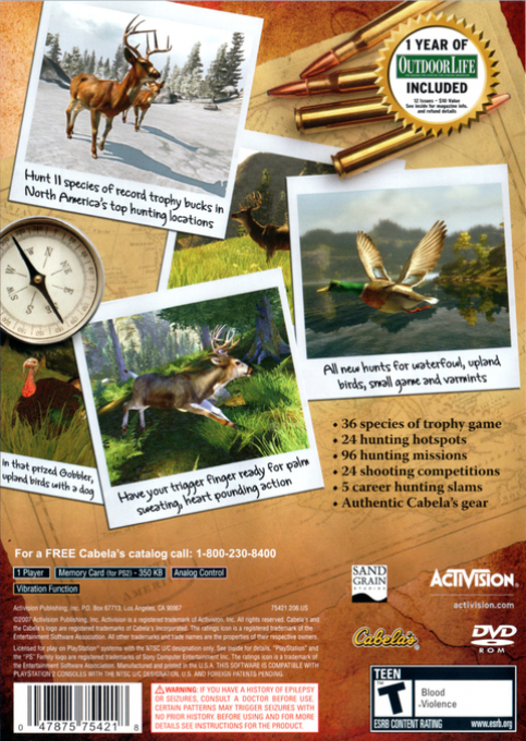Cabela's Trophy Bucks — box-2D-back (US)