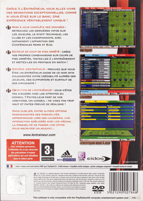 Championship Manager 2007 — box-2D-back (FR)