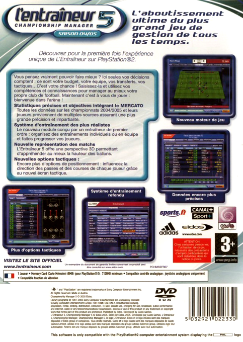 Championship Manager 5 — box-2D-back (FR)