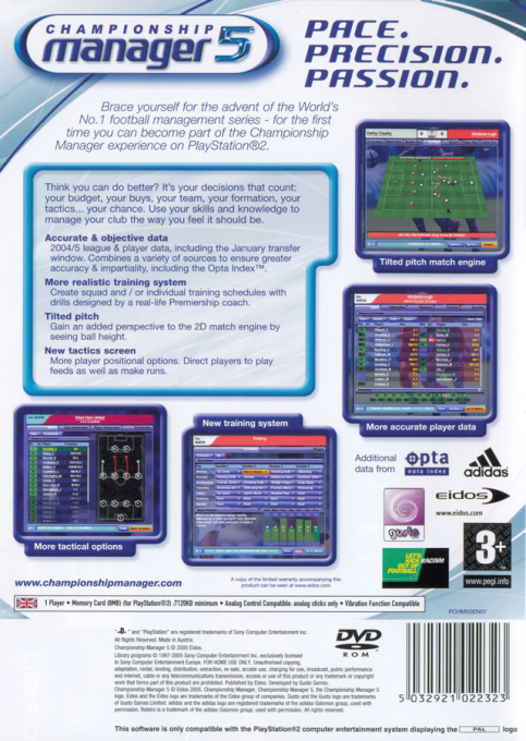 Championship Manager 5 — box-2D-back (EU)