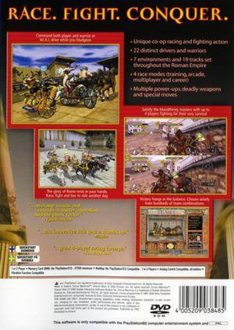 Circus Maximus - Chariot Wars — box-2D-back (EU)