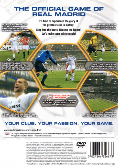 Club Football 2005 - Real Madrid — box-2D-back (EU)