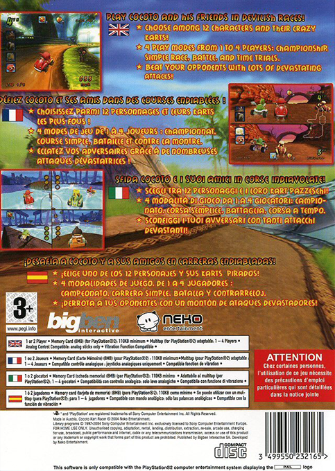 Cocoto Kart Racer — box-2D-back (EU)