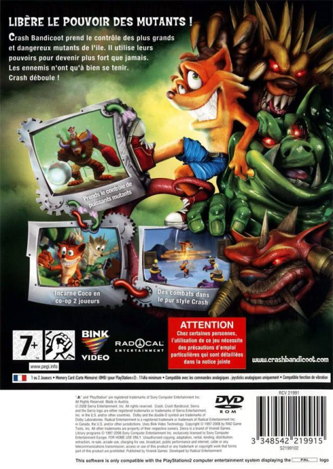 Crash - Mind over Mutant — box-2D-back (FR)