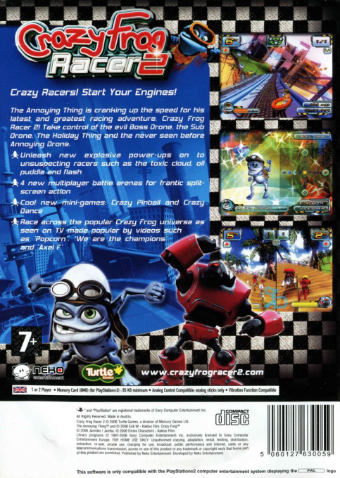 Crazy Frog Racer 2 — box-2D-back (EU)