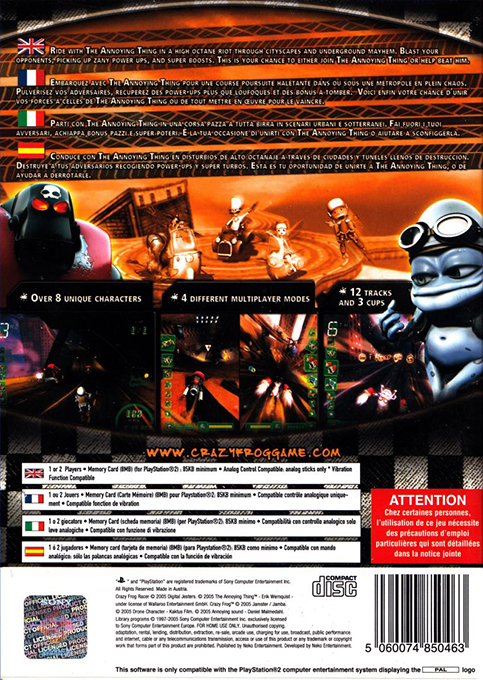 Crazy Frog Racer — box-2D-back (EU)
