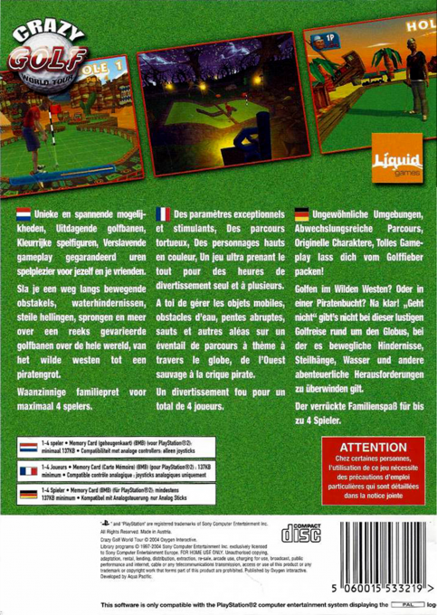 Crazy Golf - World Tour — box-2D-back (EU)