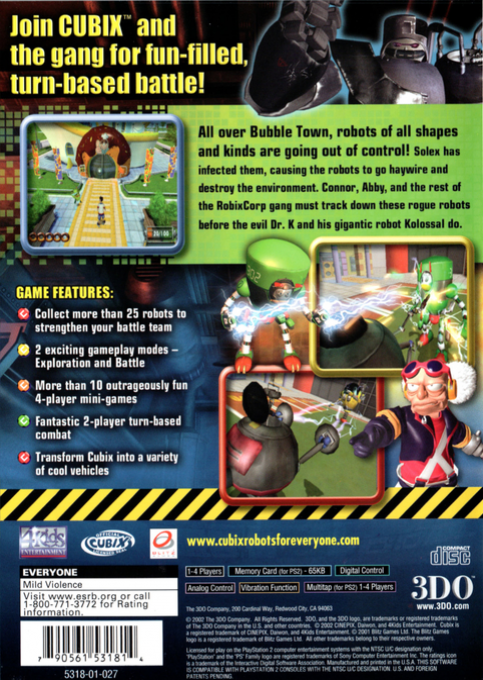 Cubix Robots For Everyone - Showdown — box-2D-back (US)