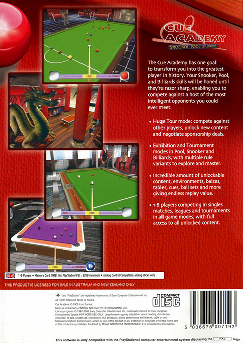 Cue Academy - Snooker, Pool, Billiards — box-2D-back (EU)